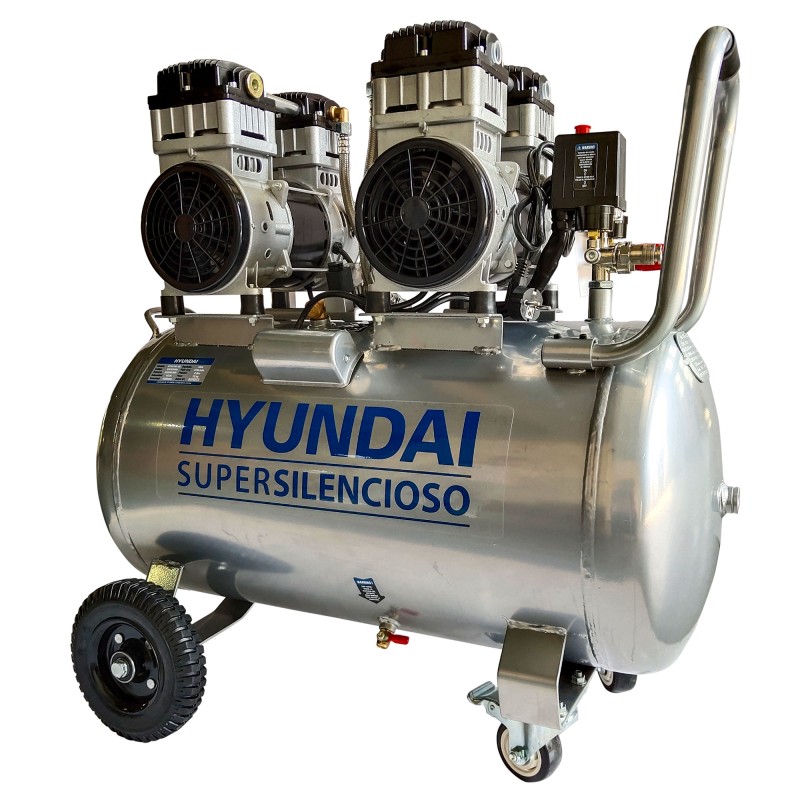 Compresor de aire HYUNDAI HYAC100C 2hp 100litros 115psi Acople por Polea